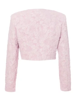 Quiz Pink Jacquard Crop Jacket