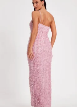 Quiz Pink One Shoulder Floral Maxi Dress