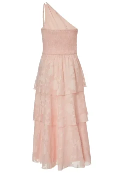 Quiz Pink Petite Tiered Maxi Dress