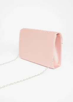 Quiz Pink Pleated Clutch Bag