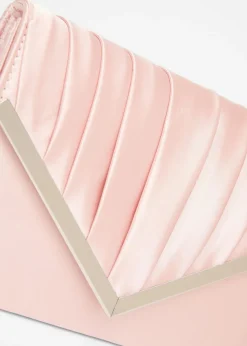 Quiz Pink Pleated Clutch Bag