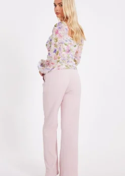 Quiz Pink Tailored Trousers