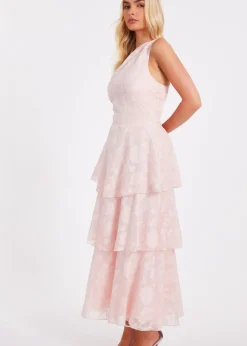 Quiz Pink Tiered Maxi Dress