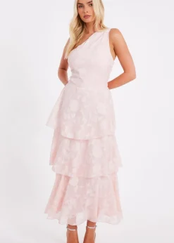 Quiz Pink Tiered Maxi Dress