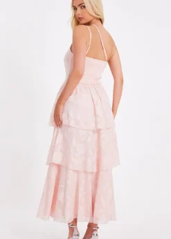 Quiz Pink Tiered Maxi Dress