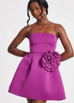 Quiz Purple Strapless Mini Dress