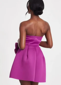 Quiz Purple Strapless Mini Dress