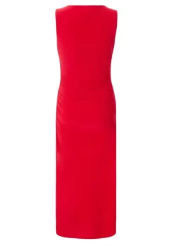 Quiz Red Petite Buckle Detail Midaxi Dress