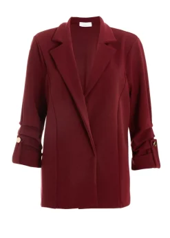 Quiz Red Ruched Sleeve Blazer