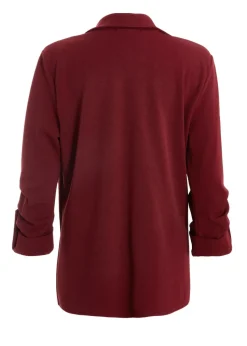 Quiz Red Ruched Sleeve Blazer