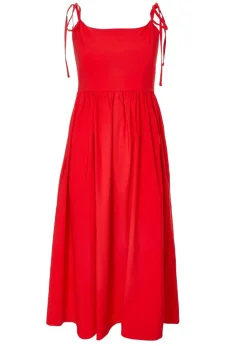 Quiz Red Tie Shoulder Midi Dress