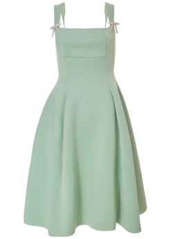 Quiz Sage Diamante Bow Midi Dress