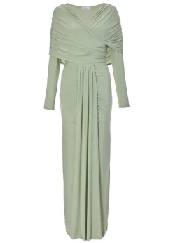 Quiz Sage Draped Maxi Dress