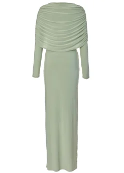 Quiz Sage Draped Maxi Dress