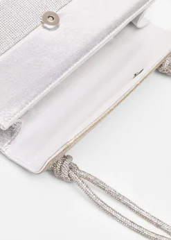Quiz Silver Diamante Shoulder Bag
