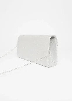 Quiz Silver Thin Clutch Bag