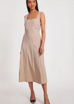 Quiz Stone Square Neck Midaxi Dress