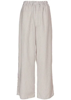 Quiz Stone Striped Wide Leg Trousers
