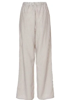 Quiz Stone Striped Wide Leg Trousers