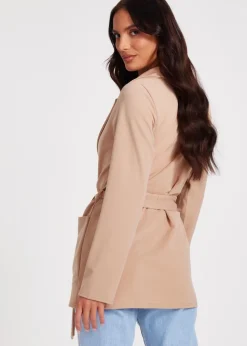 Quiz Stone Tie Waist Blazer