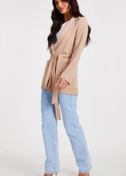Quiz Stone Tie Waist Blazer