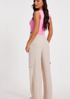 Quiz Stone Wide Leg Trousers