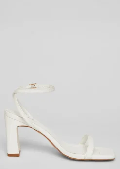 Quiz White Barely There Block Heels