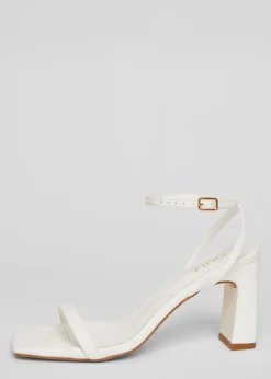 Quiz White Barely There Block Heels
