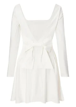 Quiz White Bow Back Skater Dress