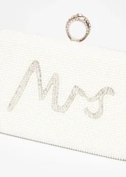 Quiz White Bridal Diamante Ring Box Bag