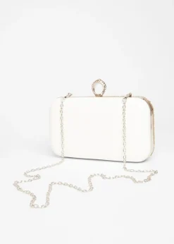Quiz White Bridal Diamante Ring Box Bag