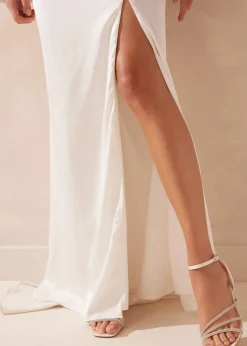 Quiz White Embellished Heels