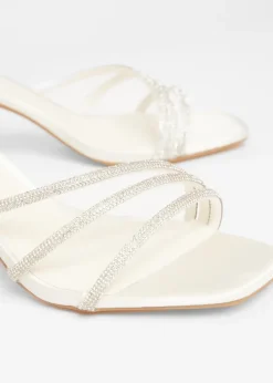 Quiz White Embellished Heels