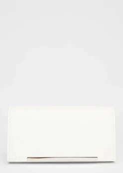 Quiz White Long Clutch Bag