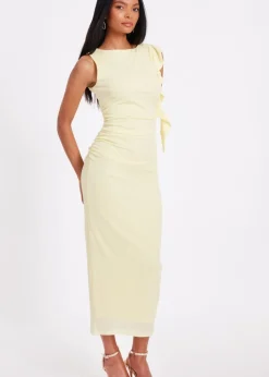 Quiz Yellow Frill Midi Dress