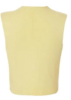 Quiz Yellow Knitted Button Front Waistcoat