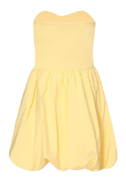 Quiz Yellow Puff Ball Skater Dress