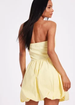 Quiz Yellow Puff Ball Skater Dress