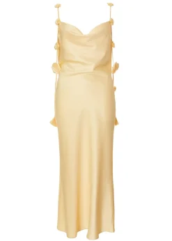 Quiz Yellow Satin Midaxi Dress