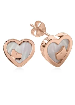 Radley London Silver Sterling Mother of Pearl Heart Shaped Studs
