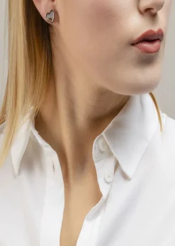 Radley London Silver Sterling Mother of Pearl Heart Shaped Studs