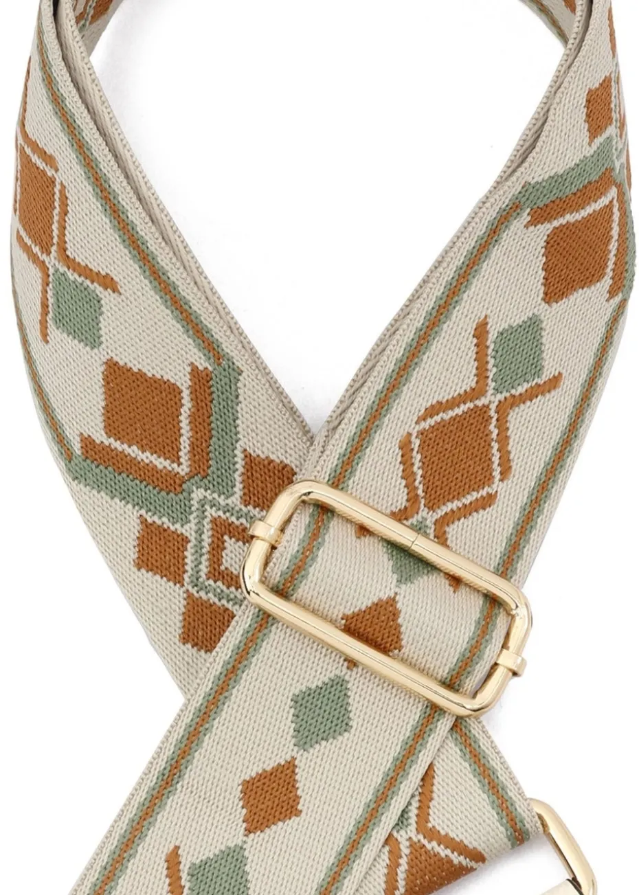 Raffaella Beige and Brown Changeable Handbag Strap