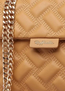 Raffaella Beige Quilted Chain Shoulder Bag