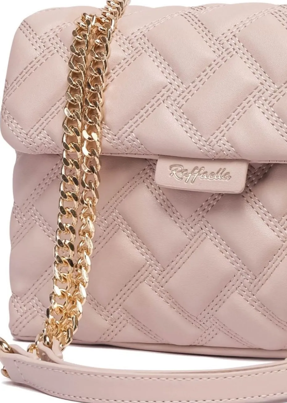 Raffaella Beige Quilted Chain Shoulder Bag