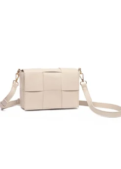 Raffaella Beige Woven Cross Body Bag