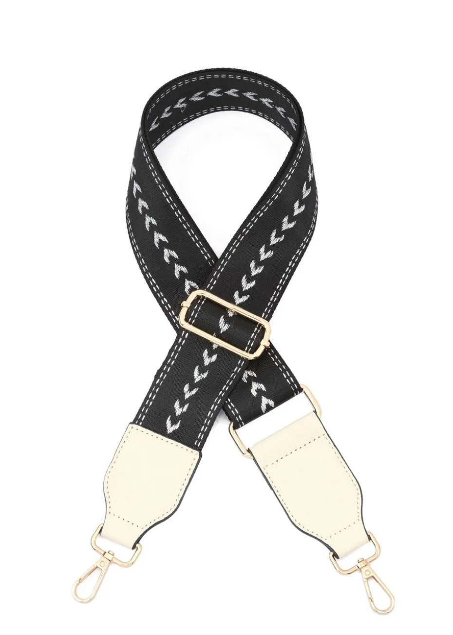 Raffaella Black and Silver Changeable Handbag Strap