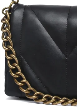 Raffaella Black Chain Front Cross Body Bag