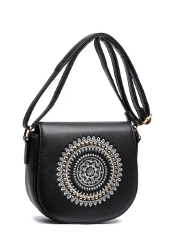 Raffaella Black Embroidery Saddle Bag