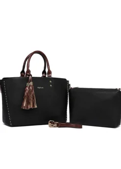 Raffaella Black Twin Handle Handbag