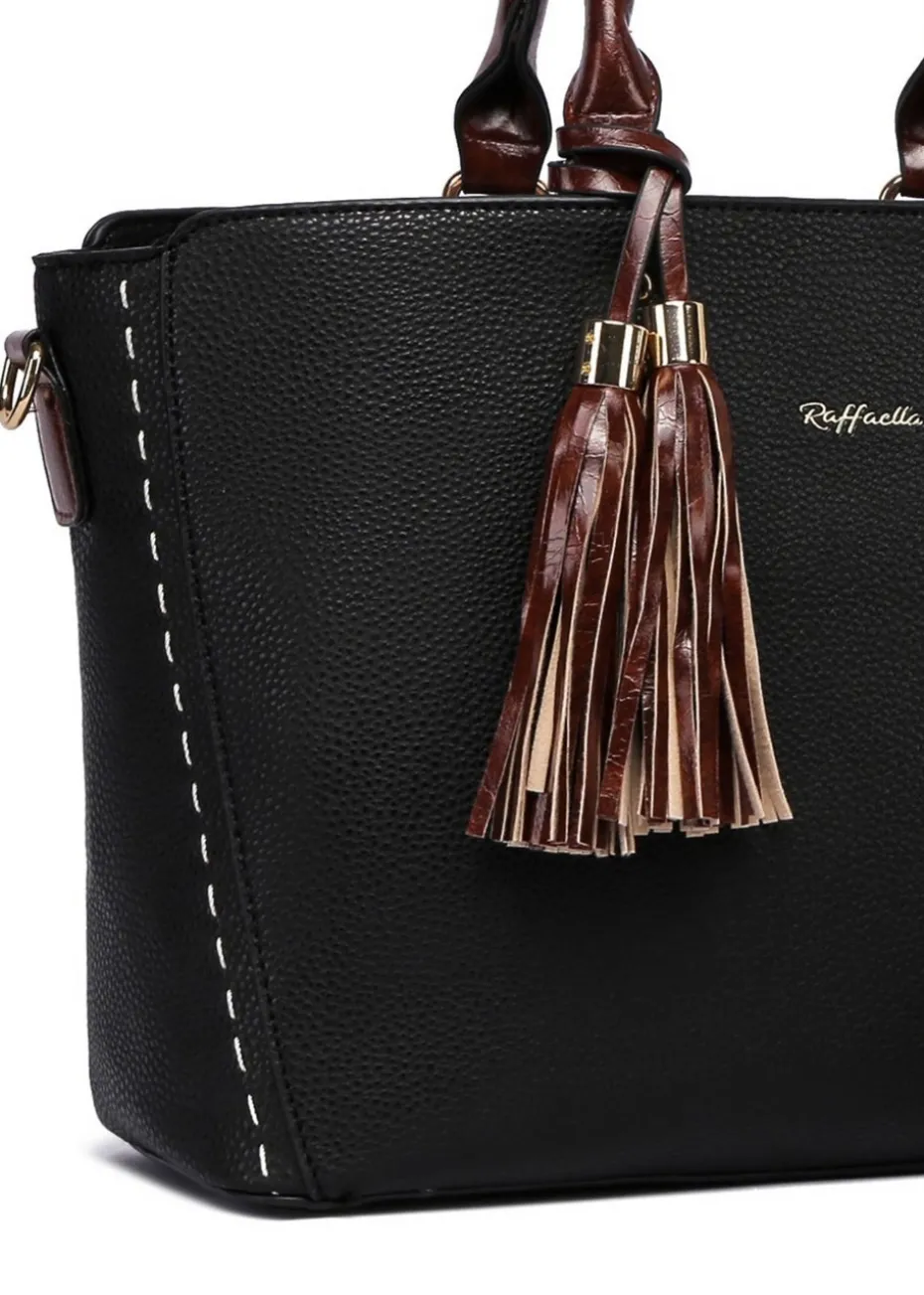 Raffaella Black Twin Handle Handbag